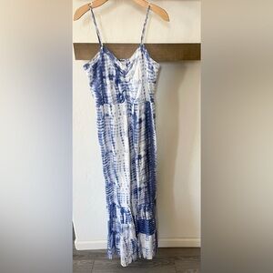C| Tie Dye Maxi Dress with Tiered Ruffles, Short Sleeve•••Beachy, Boho Vibes